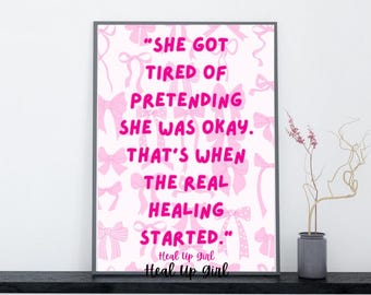 Healing Quote Print Set: Soft Pink Mental Health Art (Digital Download)