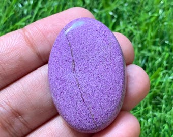 Purpurite Cabochon: Polished Purple Crystal Healing Stone
