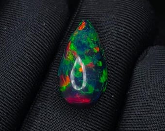 Natural Black Honeycomb Opal Cabochon – 3 Carat opal for Jewelry Making