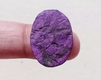 Natural Purpurite Druzy Cabochon – Purple Healing Crystal (22x16x5 mm)
