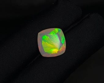 Natural Faceted Ethiopian Opal 4ct Gemstone – Green Fire Opal for Ring Jewelry