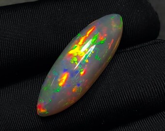 Natural Honeycomb Fire Opal Marquise Cabochon: 7 Carat Multicolor Gemstone (Jewelry Making)