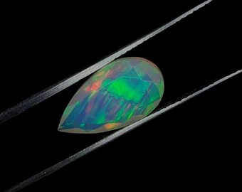 Natural Ethiopian Opal Gemstone – 3.5 Carat Pear Faceted Loose Stone