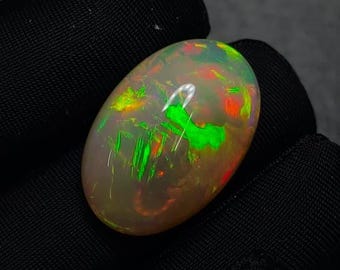 Natural Honeycomb Fire Opal 10ct Oval Cabochon for Jewelry Making