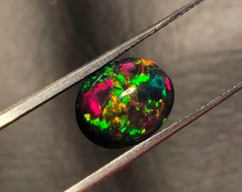 AAA quality Natural Honeycomb Black Opal Gemstone Oval Cut Ethiopian Opal for Jewelry