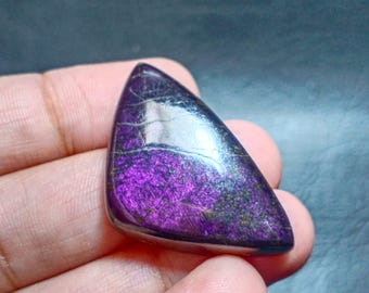 Purpurite Cabochon: Rare Violet Healing Crystal, 32x20x7mm