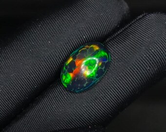 Rare Natural Black Honeycomb Opal Gemstone | 2.5 Carat Oval Cut Ethiopian Opal for Jewelry