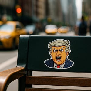 Pegatina divertida de Trump gritando / Vinilo político de 7,6 x 7,6 cm / Pegatina impermeable para portátil y botella de agua