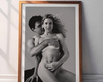 Carrie et Mr. Big Movie Poster : Impression d'art vintage noir et blanc