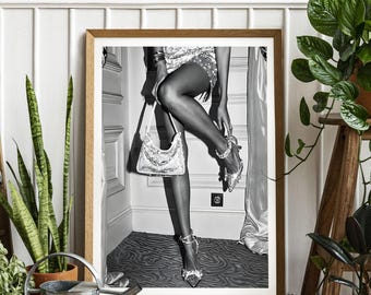 Black and White Fashion Print, Luxury Chic Wall Art