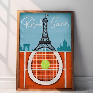 Roland Garros Poster, Tennis Tournaments Wall Art , Tennis Courts Art Print, Tennis Gift, Tennis Wall Art Decor, Póster Digital de Tenis