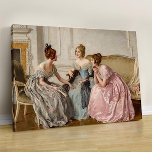 Impressão em tela de mulheres vitorianas: arte de parede antiga da Regência