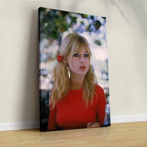 brigitte bardot red dress Brigitte Bardot Red Dress Canvas Print – Vintage Hollywood Art