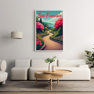 San Francisco Watercolor Paintings, Golden Gate Bridge Poster, California Wall Art, SF California Art, San Francisco Wall Art