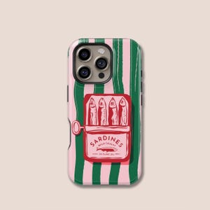 Retro Sardine Tin Design Phone Case, iPhone 16 15 14 13 12 11 Pro Mini Max MagSafe Case, Samsung S25 S24 S23 S22 Ultra