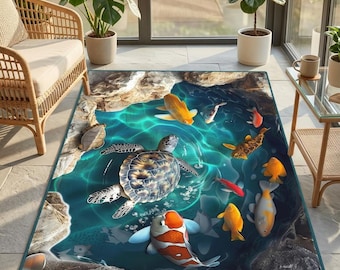新品【ソファーカバー・タペストリー】ウミガメ・イルカ・シャチ・海亀・海の絵★布 現在、この商品の在庫はありません - Etsy