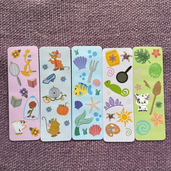 Marcapáginas de princesas de cuentos de hadas: 5 heroínas / Regalos de inspiración fantástica para lectores