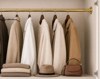 Custom Laundry Rod Closet  Solid Brass Hanging Organizer Luxury Wardrobe Storage
