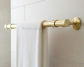 Solid Brass Towel Holder Elegant Bathroom Modern Hardware