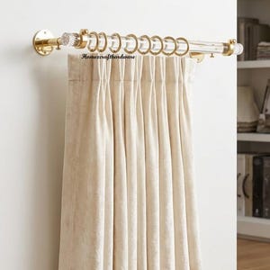 Handmade Lucite Curtain Rod with Solid Brass Hardware Modern Window Accents