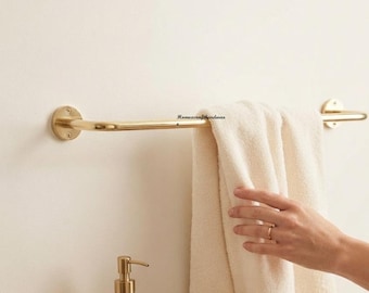 Solid Brass Towel Bar Holder Wall Mounted Towel Rack Modern Bathroom Hardware