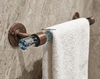 Brass & Lucite Towel Holder Luxury Bathroom Accessory Wall Mounted Bar