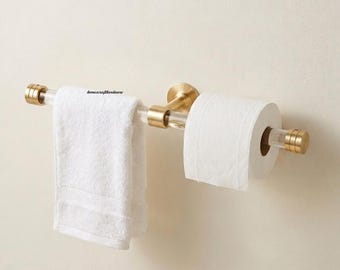 Solid Brass Lucite Towel Bar | Luxury Kitchens Minimalist Bathroom Hardware