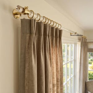 Handmade Lucite Curtain Rod with Solid Brass Hardware Modern Window Accents image 6