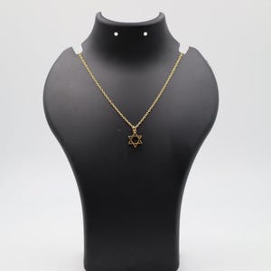 Gold Star of David Necklace Minimalist Jewish Pendant for Women Dainty Magen David Gift