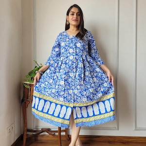 Boho Cotton Tunic Top, Indian Kurti Dress
