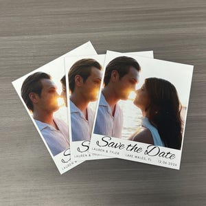 Benutzerdefinierte Save The Date Hochzeitsfoto-Magneten Retro Hochzeitseinladung Save the Date Karten Magneten Kühlschrank Geschenk