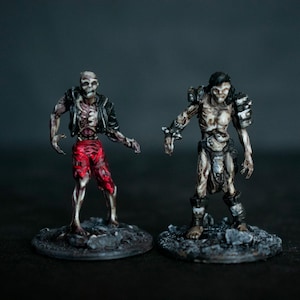 Zombie Miniatures Set – Hand-Painted (2 Figures) | D&D, TTRPG Undead Enemies | Fantasy Tabletop Minis