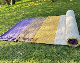 Handwoven Organic Cotton Yoga Mat,Anti-Slip Non-Slip, Travel Friendly, Eco-Friendly Natural Fiber Yoga Mat, Lightweight Portable Fitness Mat