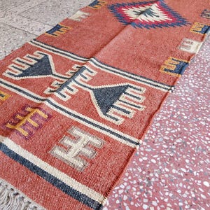 Kilim Rug, Handwoven, Wool and Jute Rug Handmade, Kilim Dhurrie Rug, Traditional Indian jute Area rug