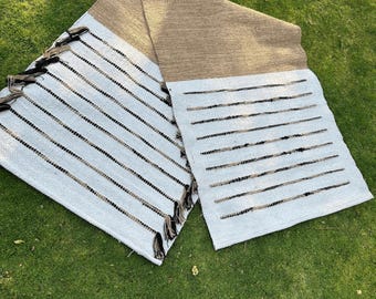Organic Cotton Yoga Mat Extra Long Non-Slip Exercise Rug, Sustainable Pilates Mat, Eco-Friendly Fitness Mat, Natural Cotton Yoga Mat