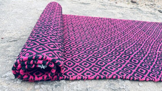 Handwoven Organic Cotton Yoga Mat – Anti-Slip Eco-Friendly Rug, Travel Friendly Yoga & Meditation Mat