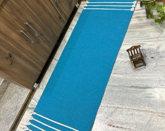 Handwoven Organic Cotton Yoga Mat – Anti-Slip, Travel Friendly, Eco-Friendly Pilates Mat, Natural Cotton Exercise Rug, Sustainable Yoga Mat