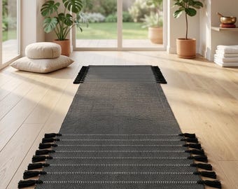 Yogamatte aus Bio-Baumwolle - Mit Kräutern angereicherter, rutschfester Übungsteppich, umweltfreundliche Pilates-Matte, natürliche Baumwoll-Fitnessmatte, nachhaltige Yogamatte