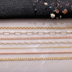 Dainty Gold Chain Necklace, Figaro Chain Necklace, Singapore Chain Necklace, Paperclip Chain Necklace, Chain Necklace Women