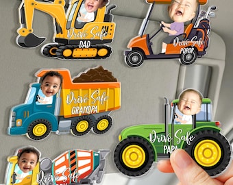 Custom Kids Photo Car Visor Clip: Personalized Fathers Day Gift For Dad, Drive Safe Daddy Visor Clip, Custom Baby Drive Truck Sun Visor Clip