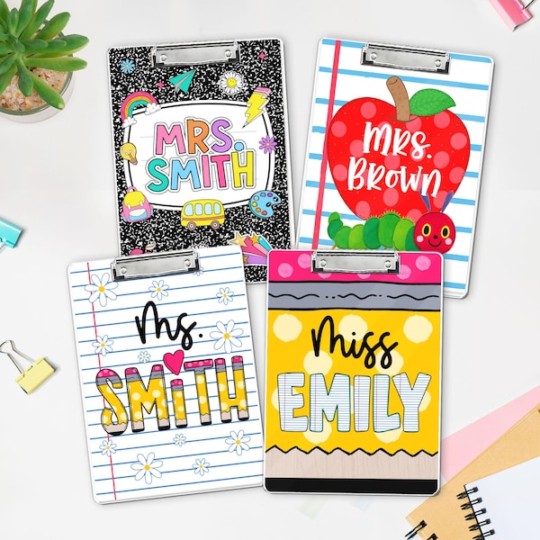 Personalized Teacher Name Clipboard, School Supplies, Back To School Teacher Gift, Teacher Appreciation