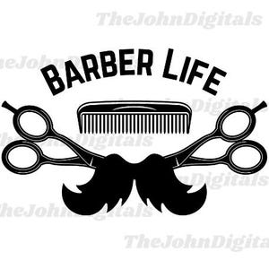 Barber Life SVG: Vintage Barber Tools Clipart (Digital Download)
