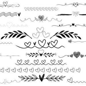 Heart Wedding Text Dividers SVG, Heart Borders SVG, Heart Text Border Design, Heart Clipart Svg, Heart PNG Dividers, Wedding Text Dividers