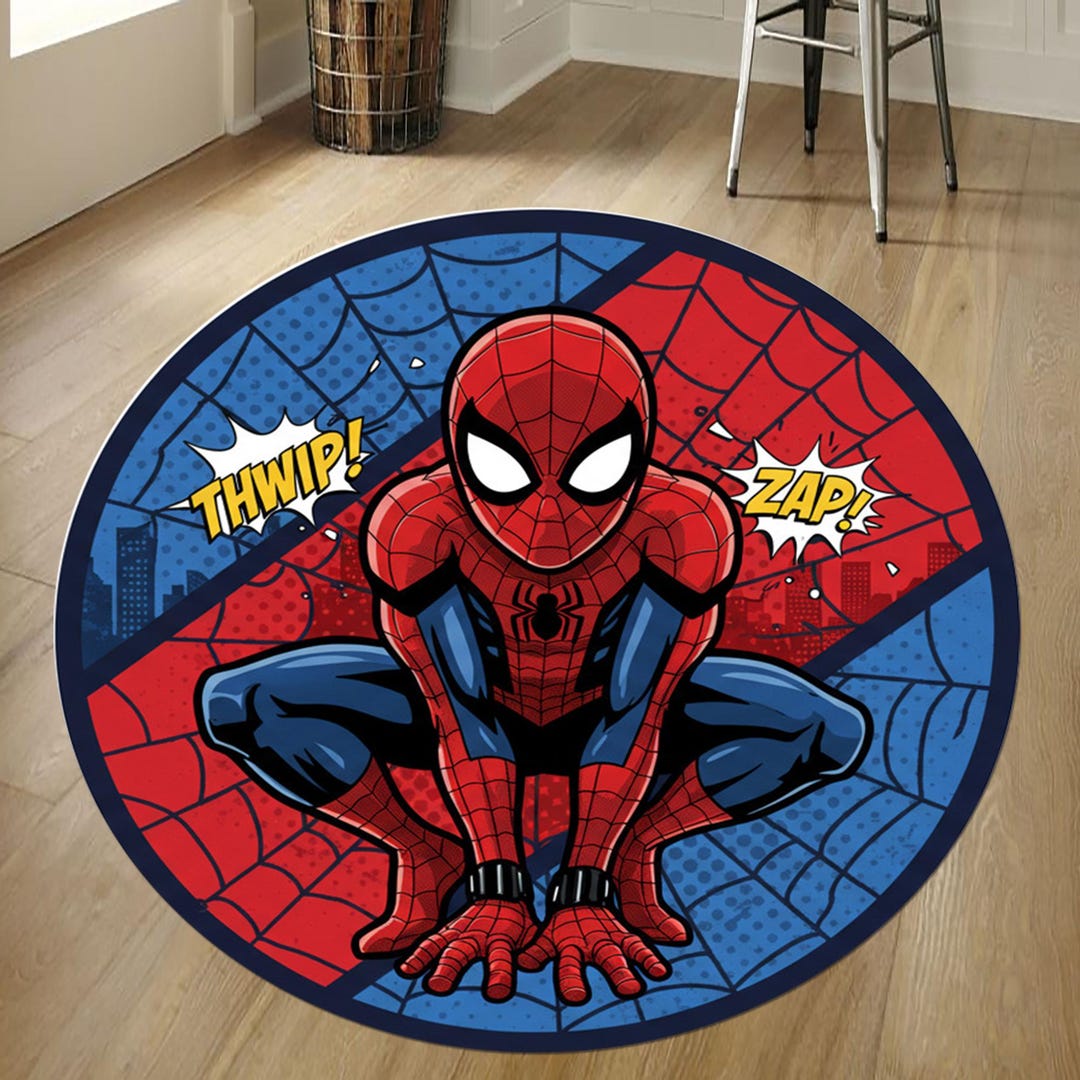 Spiderman Round Rug,spider Man Rug,superhero Rug,superhero Comic Rug ...