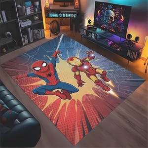 Superheroes rug,Spiderman rug,Ironman rug,Superhero Rug,superhero comic rug,superhero rug,kids room rug,teens room rug,super heroes rug