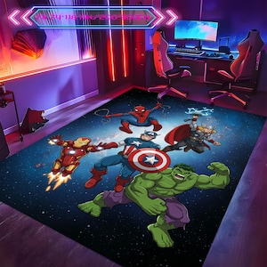 Superheroes rug,Spiderman rug,Ironman rug Hulk rug,Superhero Rug,superhero comic rug,superhero rug, kids room rug