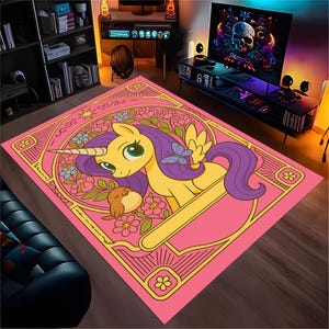 customizable unicorn rug,personalized kids rug,unicorn rug,girls room rug,pink rug,cartoon unicorn rug,kawaii rug,kids decor rug,custom rug