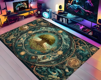 Yggdrasil Tree of Life Rug: Viking Norse Mythology Decor