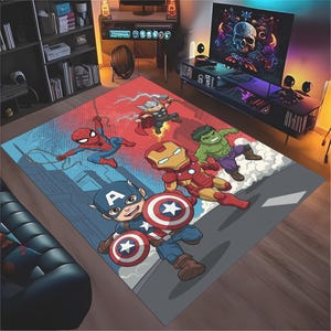 Superheroes rug,Spiderman rug,Ironman rug Hulk rug,Superhero Rug,superhero comic rug,superhero rug, kids room rug