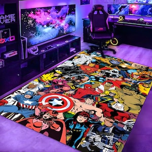 Superheroes rug,Spiderman rug,Ironman rug,Hulk rug,Superhero Rug,superhero comic rug,superhero rug,kids room rug,avengers rug,spider man rug